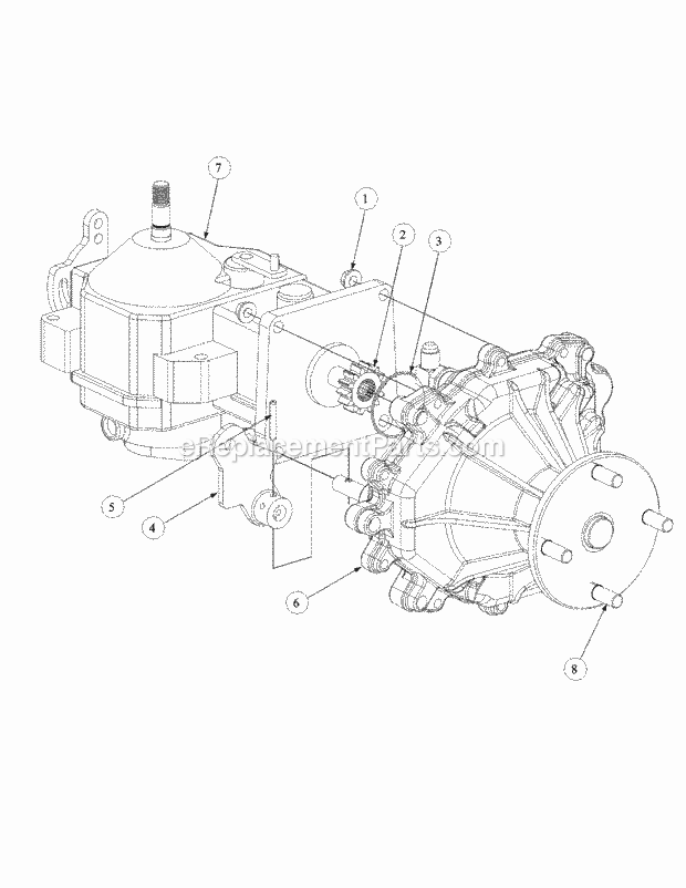 Assembly Pump Right Hand Diagram and Parts List for M60-KW 53AB5DBX150 Cub Cadet Sprayer